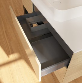 Тумба под раковину Villeroy & Boch Finion 120х50,1 см с подсветкой МДФ шпон дуба/стекло белое матовое G701PDPC