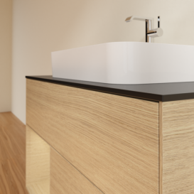 Тумба под раковину Villeroy & Boch Finion 100х50,1 см с подсветкой МДФ шпон дуба/стекло черное матовое F362PCPC