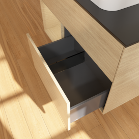 Тумба под раковину Villeroy & Boch Finion 100х50,1 см с подсветкой МДФ шпон дуба/стекло черное матовое F362PCPC