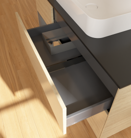 Тумба под раковину Villeroy & Boch Finion 120х50,1 см с подсветкой МДФ шпон дуба/стекло черное матовое G702GKPC