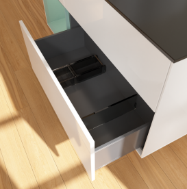 Тумба под раковину Villeroy & Boch Finion 120х50,1 см с подсветкой МДФ глянцевый белый лак/стекло черное матовое G702GMGF