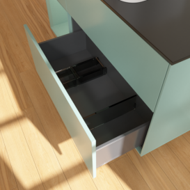 Тумба под раковину Villeroy & Boch Finion 120х50,1 см с подсветкой МДФ оливковый матовый лак/стекло черное матовое G702GMGM