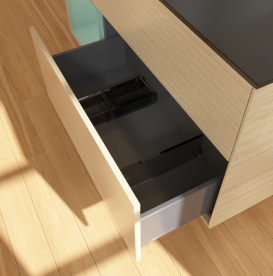 Тумба под раковину Villeroy & Boch Finion 120х50,1 см с подсветкой МДФ шпон дуба/стекло черное матовое G702GMPC