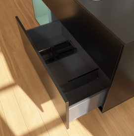 Тумба под раковину Villeroy & Boch Finion 120х50,1 см с подсветкой МДФ черный матовый лак/стекло черное матовое G702GMPD