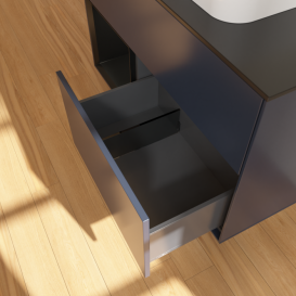 Тумба под раковину Villeroy & Boch Finion 100х50,1 см с подсветкой МДФ темно-синий матовый лак/стекло черное матовое F362PDHG