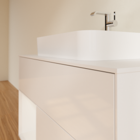 Тумба под раковину Villeroy & Boch Finion 100х50,1 см с подсветкой МДФ глянцевый белый лак/стекло белое матовое G361GFGF