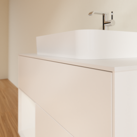 Тумба под раковину Villeroy & Boch Finion 100х50,1 см с подсветкой МДФ белый матовый лак/стекло белое матовое G361GFMT