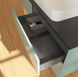 Тумба под раковину Villeroy & Boch Finion 120х50,1 см с подсветкой МДФ оливковый матовый лак/стекло черное матовое G702HFGM