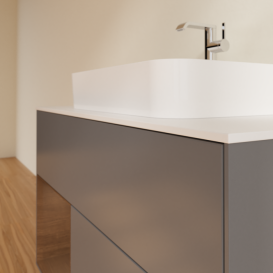 Тумба под раковину Villeroy & Boch Finion 100х50,1 см с подсветкой МДФ антрацит матовый лак/стекло белое матовое G361GNGK