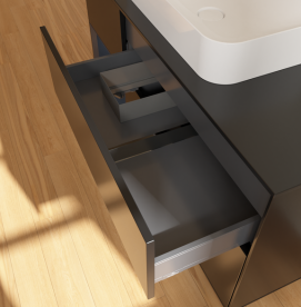 Тумба под раковину Villeroy & Boch Finion 120х50,1 см с подсветкой МДФ черный матовый лак/стекло черное матовое G702HGPD