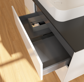 Тумба под раковину Villeroy & Boch Finion 120х50,1 см с подсветкой МДФ глянцевый белый лак/стекло черное матовое G702PCGF