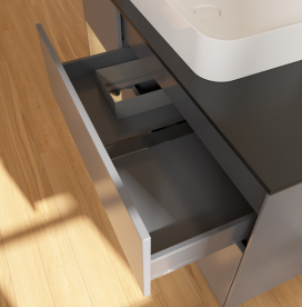 Тумба под раковину Villeroy & Boch Finion 120х50,1 см с подсветкой МДФ антрацит матовый лак/стекло черное матовое G702PCGK