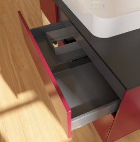 Тумба под раковину Villeroy & Boch Finion 120х50,1 см с подсветкой МДФ пион матовый лак/стекло черное матовое G702PCHB