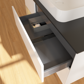 Тумба под раковину Villeroy & Boch Finion 120х50,1 см с подсветкой МДФ белый матовый лак/стекло черное матовое G702PCMT