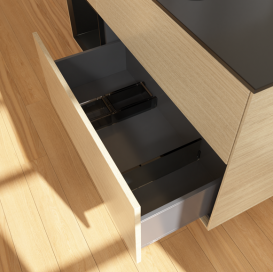 Тумба под раковину Villeroy & Boch Finion 120х50,1 см с подсветкой МДФ шпон дуба/стекло черное матовое G702PDPC