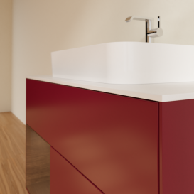 Тумба под раковину Villeroy & Boch Finion 100х50,1 см с подсветкой МДФ пион матовый лак/стекло белое матовое G361GNHB