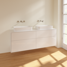 Тумба под раковину Villeroy & Boch Finion 160х50,1 см МДФ глянцевый белый лак/стекло белое матовое F72100GF