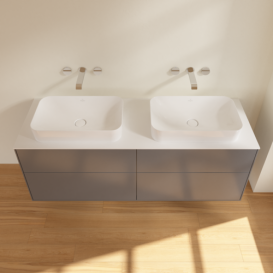 Тумба под раковину Villeroy & Boch Finion 160х50,1 см МДФ антрацит матовый лак/стекло белое матовое F72100GK