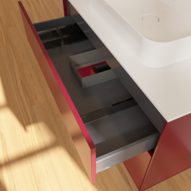 Тумба под раковину Villeroy & Boch Finion 100х50,1 см с подсветкой МДФ пион матовый лак/стекло белое матовое G361HBHB