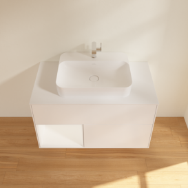 Тумба под раковину Villeroy & Boch Finion 100х50,1 см с подсветкой МДФ белый матовый лак/стекло белое матовое G361MTMT