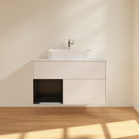 Тумба под раковину Villeroy & Boch Finion 100х50,1 см с подсветкой МДФ глянцевый белый лак/стекло белое матовое G361PDGF