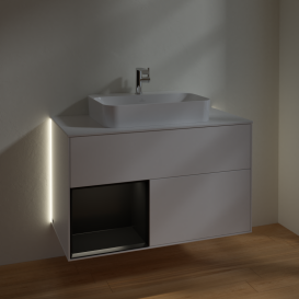 Тумба под раковину Villeroy & Boch Finion 100х50,1 см с подсветкой МДФ белый матовый лак/стекло белое матовое G361PDMT