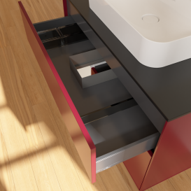 Тумба под раковину Villeroy & Boch Finion 100х50,1 см с подсветкой МДФ пион матовый лак/стекло белое матовое G362GFHB