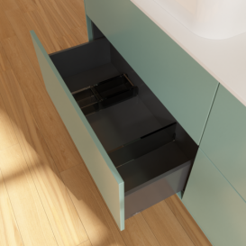 Тумба под раковину Villeroy & Boch Finion 160х50,1 см МДФ оливковый матовый лак/стекло белое матовое F72100GM