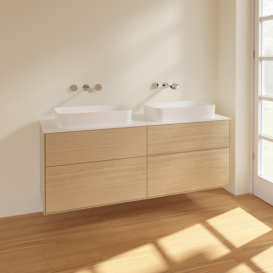 Тумба под раковину Villeroy & Boch Finion 160х50,1 см МДФ шпон дуба/стекло белое матовое F72100PC