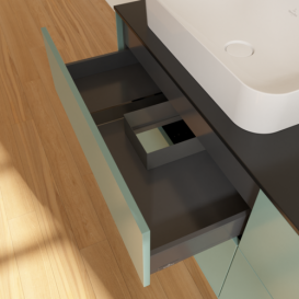 Тумба под раковину Villeroy & Boch Finion 160х50,1 см МДФ оливковый матовый лак/стекло черное матовое F72200GM