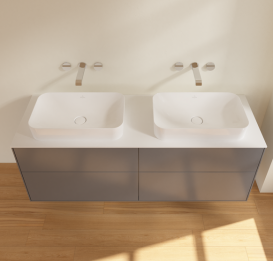 Тумба под раковину Villeroy & Boch Finion 160х50,1 см с подсветкой МДФ антрацит матовый лак/стекло белое матовое G72100GK