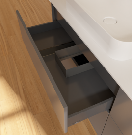 Тумба под раковину Villeroy & Boch Finion 160х50,1 см с подсветкой МДФ антрацит матовый лак/стекло белое матовое G72100GK