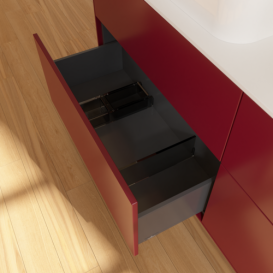 Тумба под раковину Villeroy & Boch Finion 160х50,1 см с подсветкой МДФ пион матовый лак/стекло белое матовое G72100HB