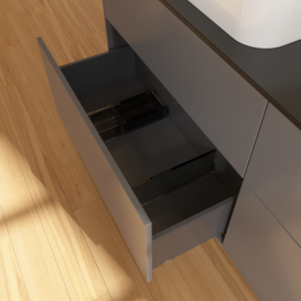 Тумба под раковину Villeroy & Boch Finion 160х50,1 см с подсветкой МДФ антрацит матовый лак/стекло черное матовое G72200GK