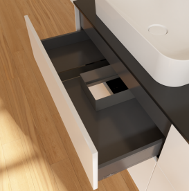 Тумба под раковину Villeroy & Boch Finion 160х50,1 см с подсветкой МДФ белый матовый лак/стекло черное матовое G72200MT