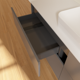 Тумба под раковину Villeroy & Boch Finion 160х50,1 см МДФ антрацит матовый лак/стекло белое матовое F73100GK