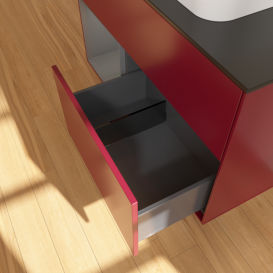 Тумба под раковину Villeroy & Boch Finion 100х50,1 см с подсветкой МДФ пион матовый лак/стекло черное матовое G362GKHB