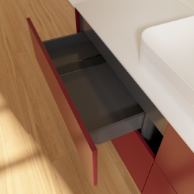 Тумба под раковину Villeroy & Boch Finion 160х50,1 см МДФ пион матовый лак/стекло белое матовое F73100HB