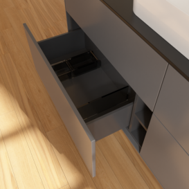 Тумба под раковину Villeroy & Boch Finion 160х50,1 см МДФ антрацит матовый лак/стекло черное матовое F73200GK