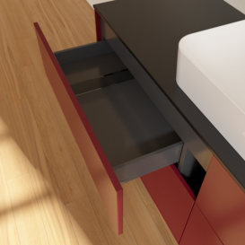 Тумба под раковину Villeroy & Boch Finion 160х50,1 см МДФ пион матовый лак/стекло черное матовое F73200HB