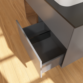 Тумба под раковину Villeroy & Boch Finion 100х50,1 см с подсветкой МДФ антрацит матовый лак/стекло черное матовое G362GNGK