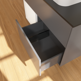 Тумба под раковину Villeroy & Boch Finion 100х50,1 см с подсветкой МДФ антрацит матовый лак/стекло черное матовое G362MTGK