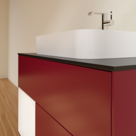 Тумба под раковину Villeroy & Boch Finion 100х50,1 см с подсветкой МДФ пион матовый лак/стекло белое матовое G362MTHB