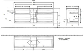 Тумба под раковину Villeroy & Boch Finion 160х50,1 см с подсветкой МДФ шпон дуба/стекло белое матовое F73100PC