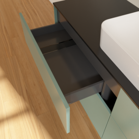 Тумба под раковину Villeroy & Boch Finion 160х50,1 см с подсветкой МДФ оливковый матовый лак/стекло черное матовое F73200GM