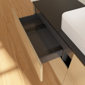 Тумба под раковину Villeroy & Boch Finion 160х50,1 см с подсветкой МДФ шпон дуба/стекло черное матовое F73200PC