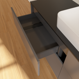 Тумба под раковину Villeroy & Boch Finion 160х50,1 см с подсветкой МДФ антрацит матовый лак/стекло черное матовое G73200GK