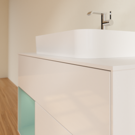 Тумба под раковину Villeroy & Boch Finion 100х50,1 см с подсветкой МДФ глянцевый белый лак/стекло белое матовое G361GMGF