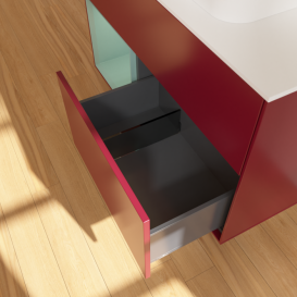 Тумба под раковину Villeroy & Boch Finion 100х50,1 см с подсветкой МДФ пион матовый лак/стекло белое матовое G361GMHB