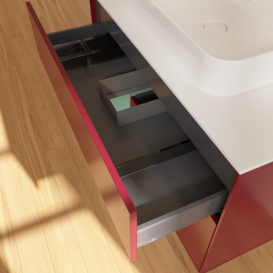 Тумба под раковину Villeroy & Boch Finion 100х50,1 см с подсветкой МДФ пион матовый лак/стекло белое матовое G361GMHB